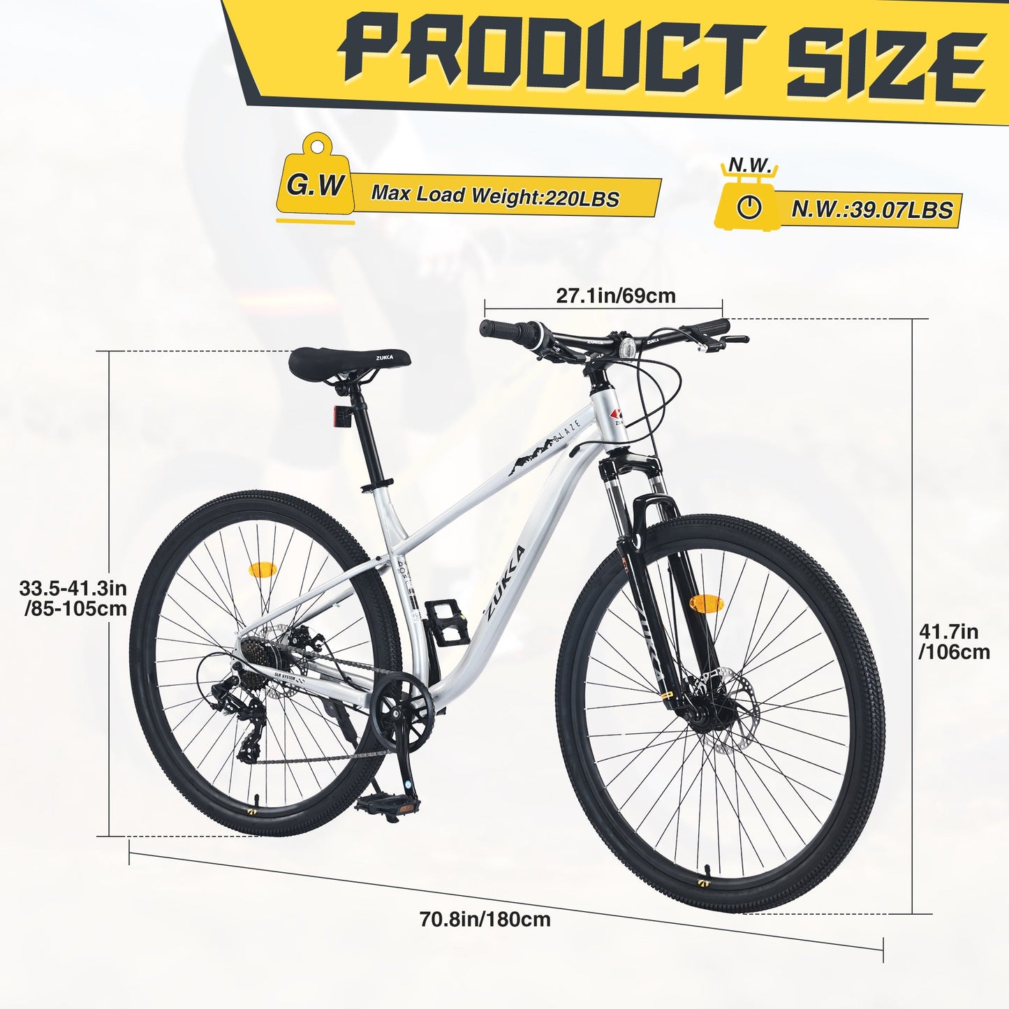 NEW 29"  Wheels 8 Speed Mountain Bike, for Men Women Boys and Girls, Front Suspension, Steel Frame