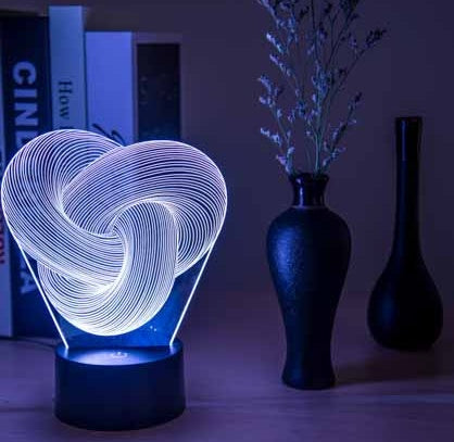 NEW Twist Abstract LED 3D Night Light Touch Colorful Acrylic 3D Table Lamp Decoration Lighting Baby Sleeping Mood Lamp Best Gift
