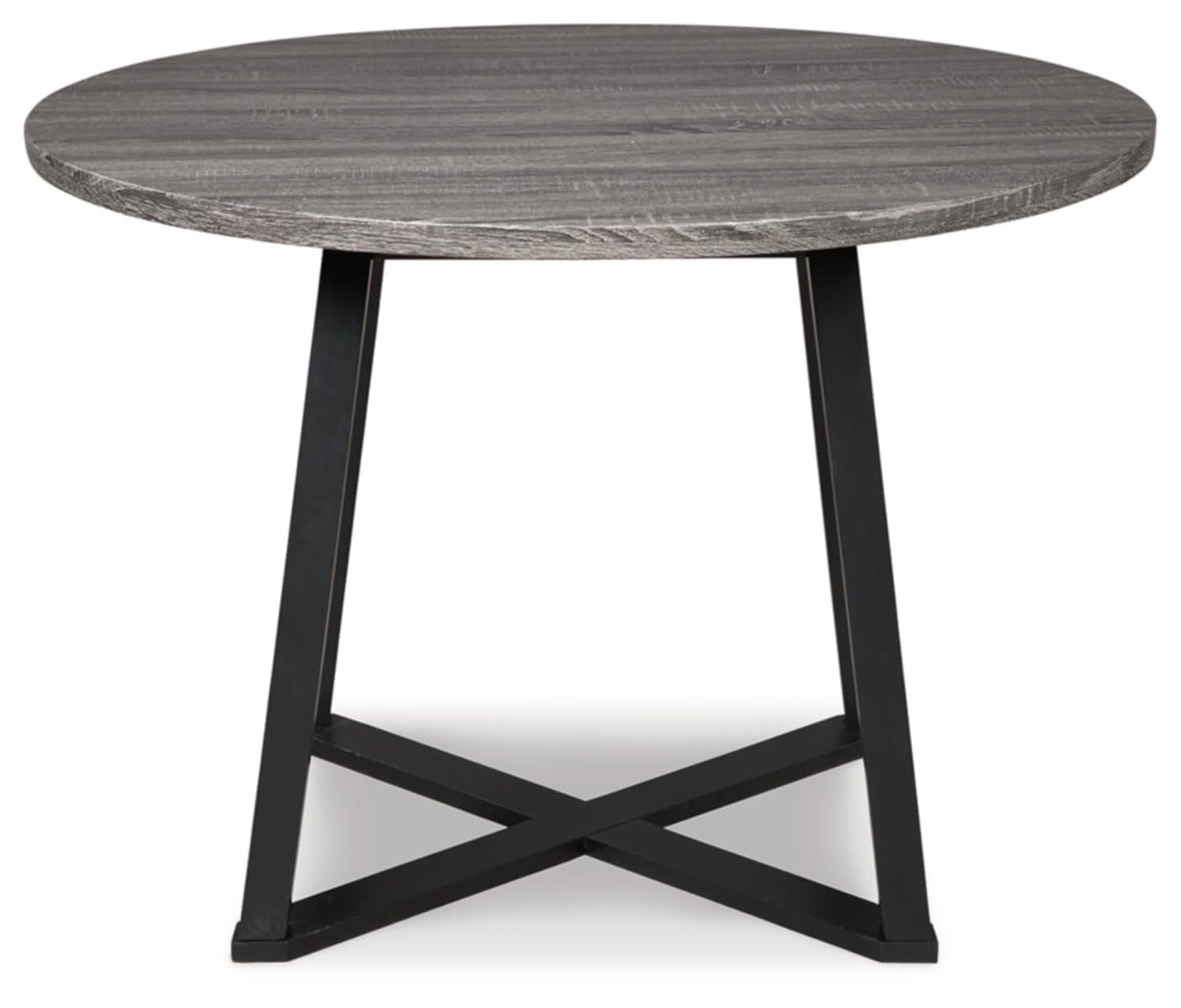 NEW Centiar Mid Century Round Dining Table Gray Metal Legs