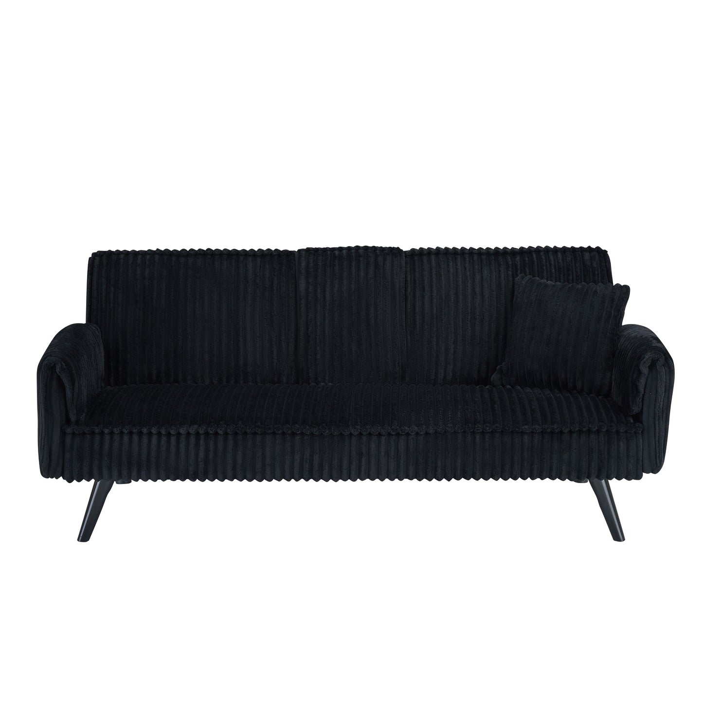 NEW Black Corduroy Fabric 2 Seat Loveseat Sofa Couch with 2 Cup Holders