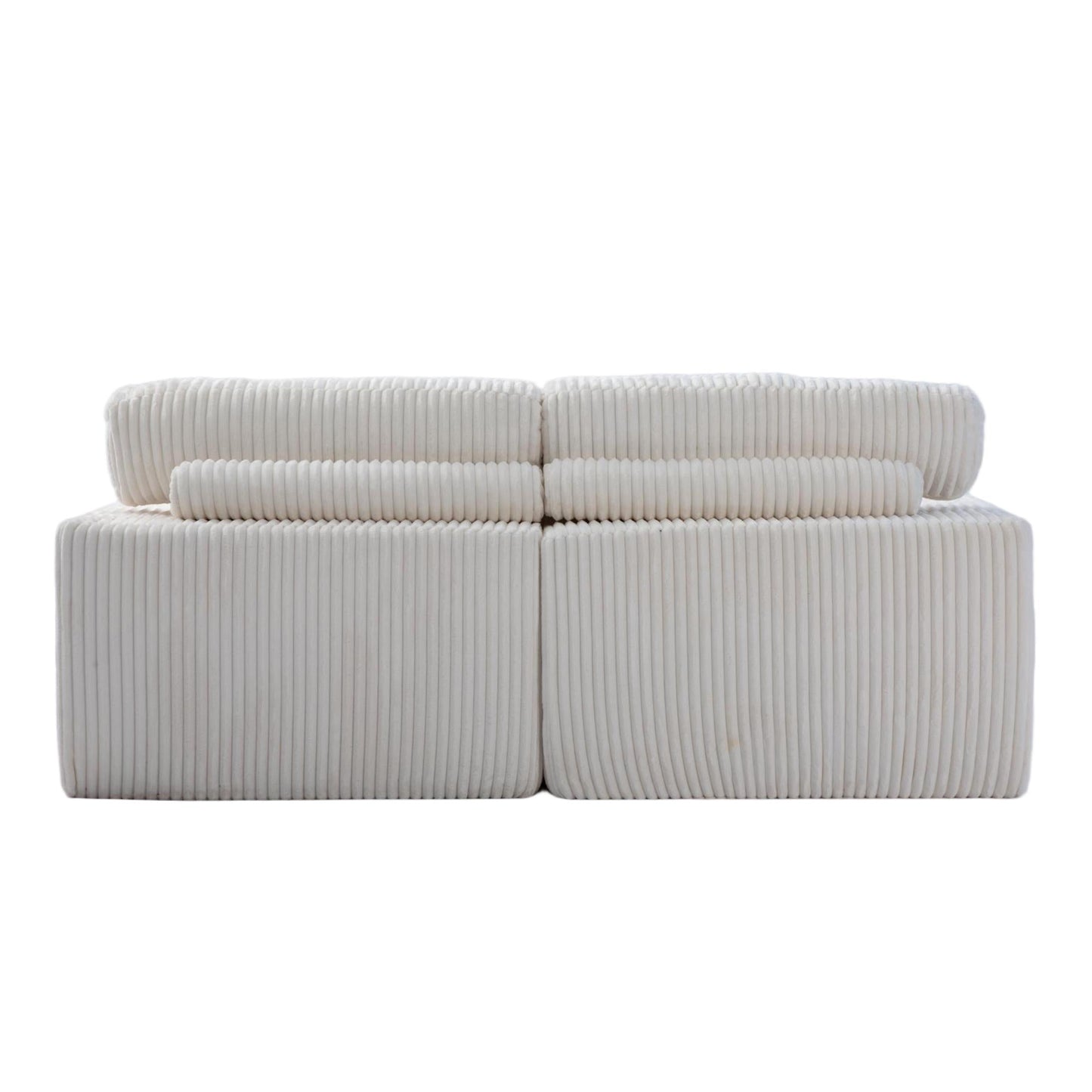 NEW Double Chaise Lounge Chair Indoor,Oversized Upholstered Sleeper Cloud Couch,Deep Seat Luxury Sofa Bed,Sectional Sofa Chaise Love-seat,Corduroy Reading Chair for Living Room,No Assembly Required,White