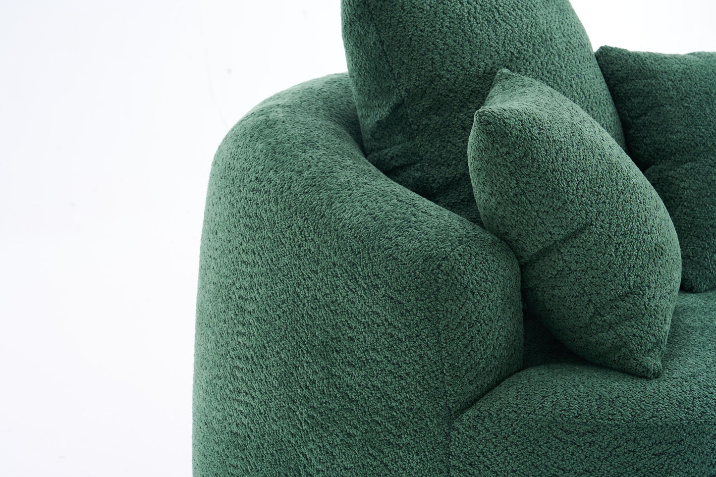 NEW 360° Green Swivel Accent Barrel Round Upholstered Sofa Chair with 3 Removable Pillows