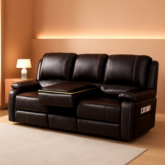 NEW 3 Seater Recliner Sofa With Hidden Storage Console