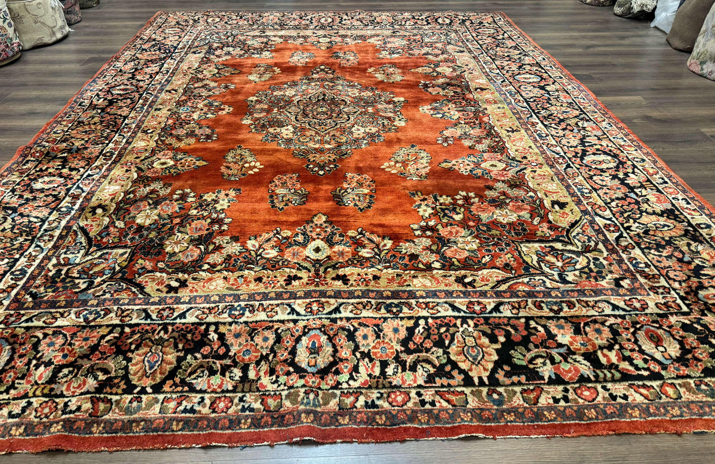 USED Antique Persian Sarouk Rug 9x12