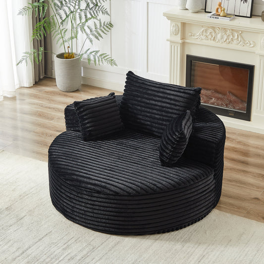 NEW 55''L Corduroy Sponge Fluffy Modern Sleeper Chair Single Sofa