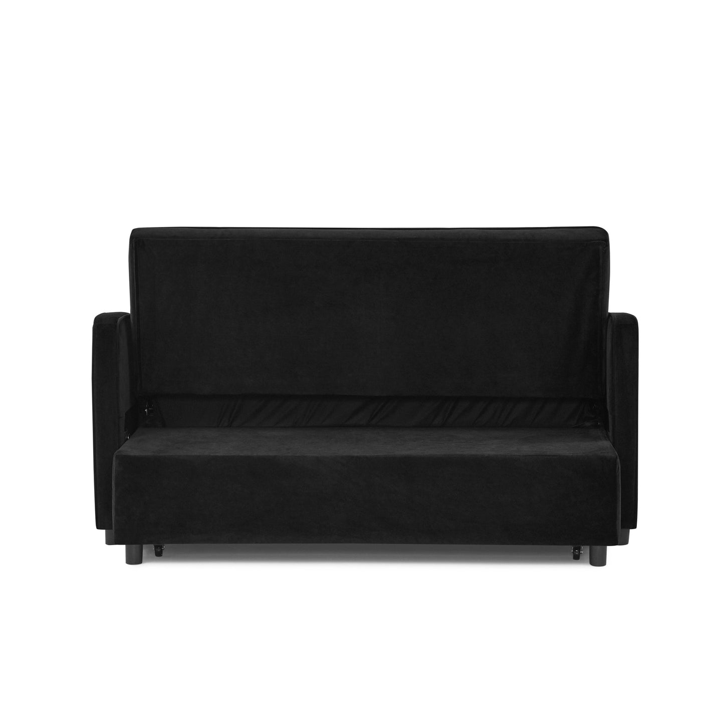 NEW Loveseats Sofa Bed with Pull-out Bed,Adjsutable Back and Two Arm Pocket,TypeC and USB Charging with Copper nail,Black (47'x53'x31')