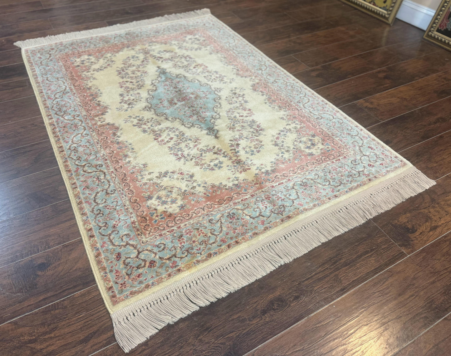 USED Karastan Rug 4x6, Pastel Ivory Kirman Rug #784, Wool Karastan Carpet, Original 700 Series, Vintage Karastan Area Rug, Discontinued