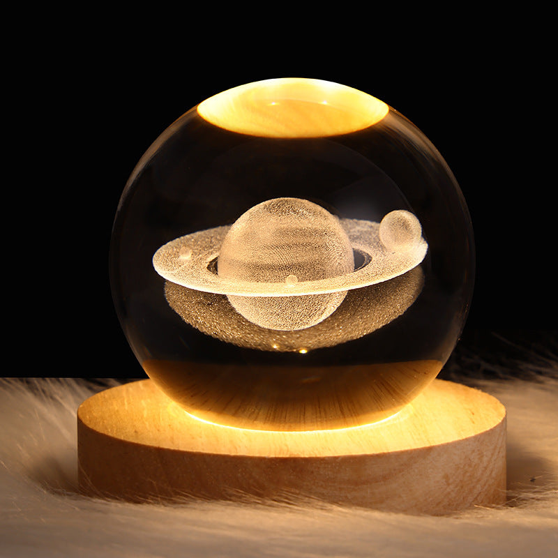 NEW LED Night Light Galaxy Crystal Ball Table Lamp 3D Planet Moon Lamp Bedroom Home Decor For Kids Party Children Birthday Gifts