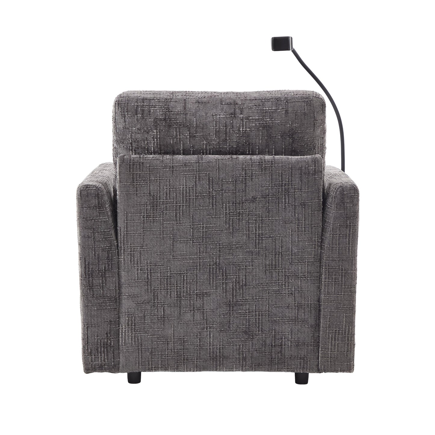 NEW Multifunctional Recliner with Storage Backrest and Cell Phone Bracket in Gray Chenille for Living Room and Bedroom