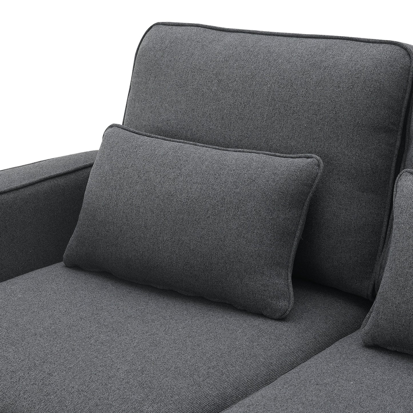 NEW 104' 4-Seater Modern Linen Fabric Minimalist Style Couch Sofa with Armrest Pockets and 4 Pillows