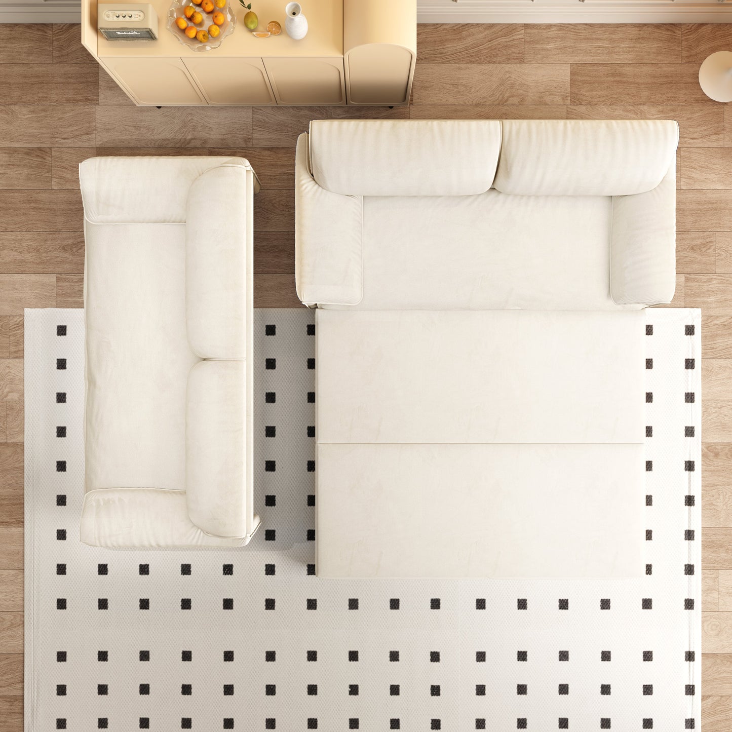 NEW 66' Velvet 3-in-1 Convertible Loveseat Queen Pull Out Sofa Bed Sleeper with Side Storage