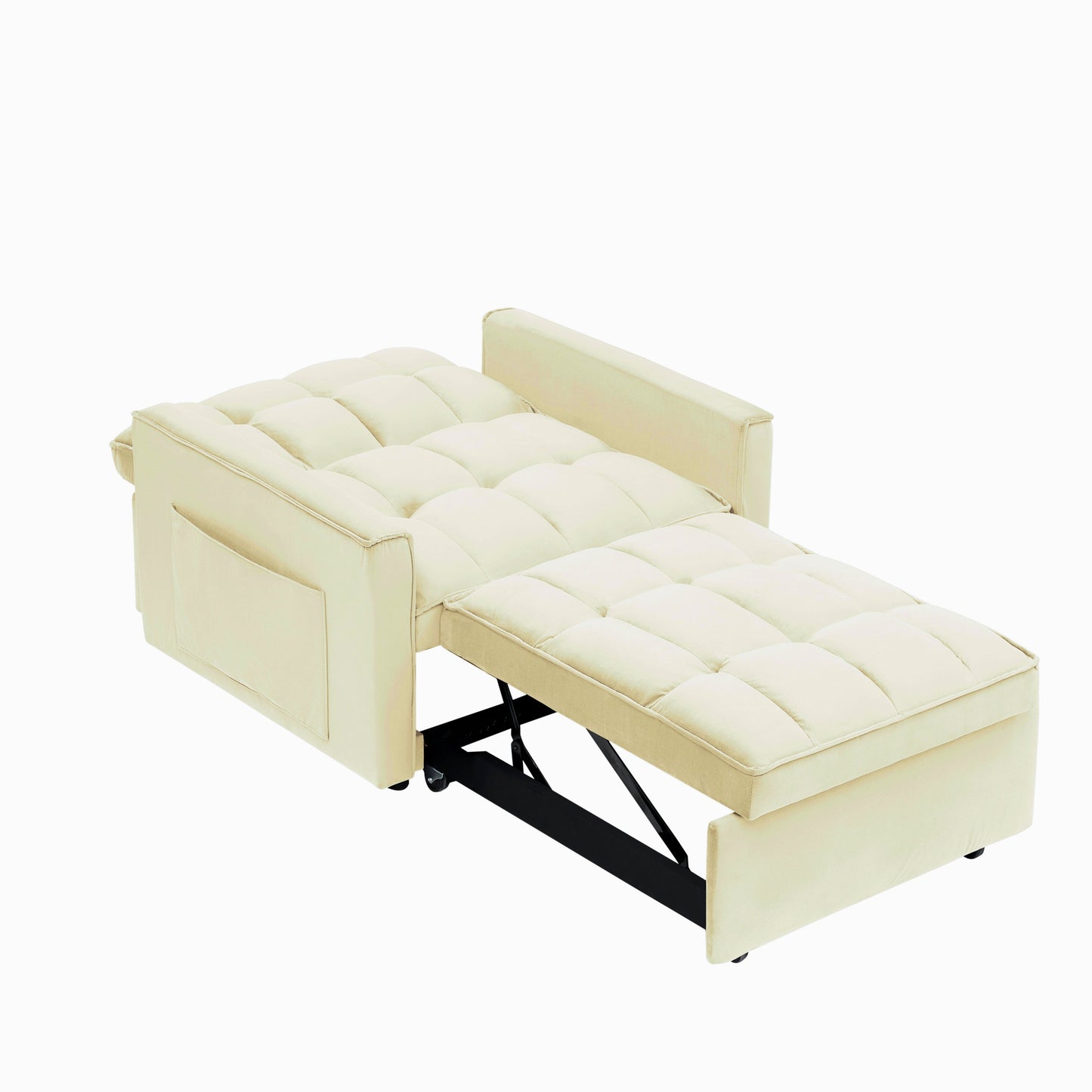 NEW Black Creamy White 3 in 1 Convertible Recliner Sofa Bed Couch suitable for small Spaces with Adjustable Back