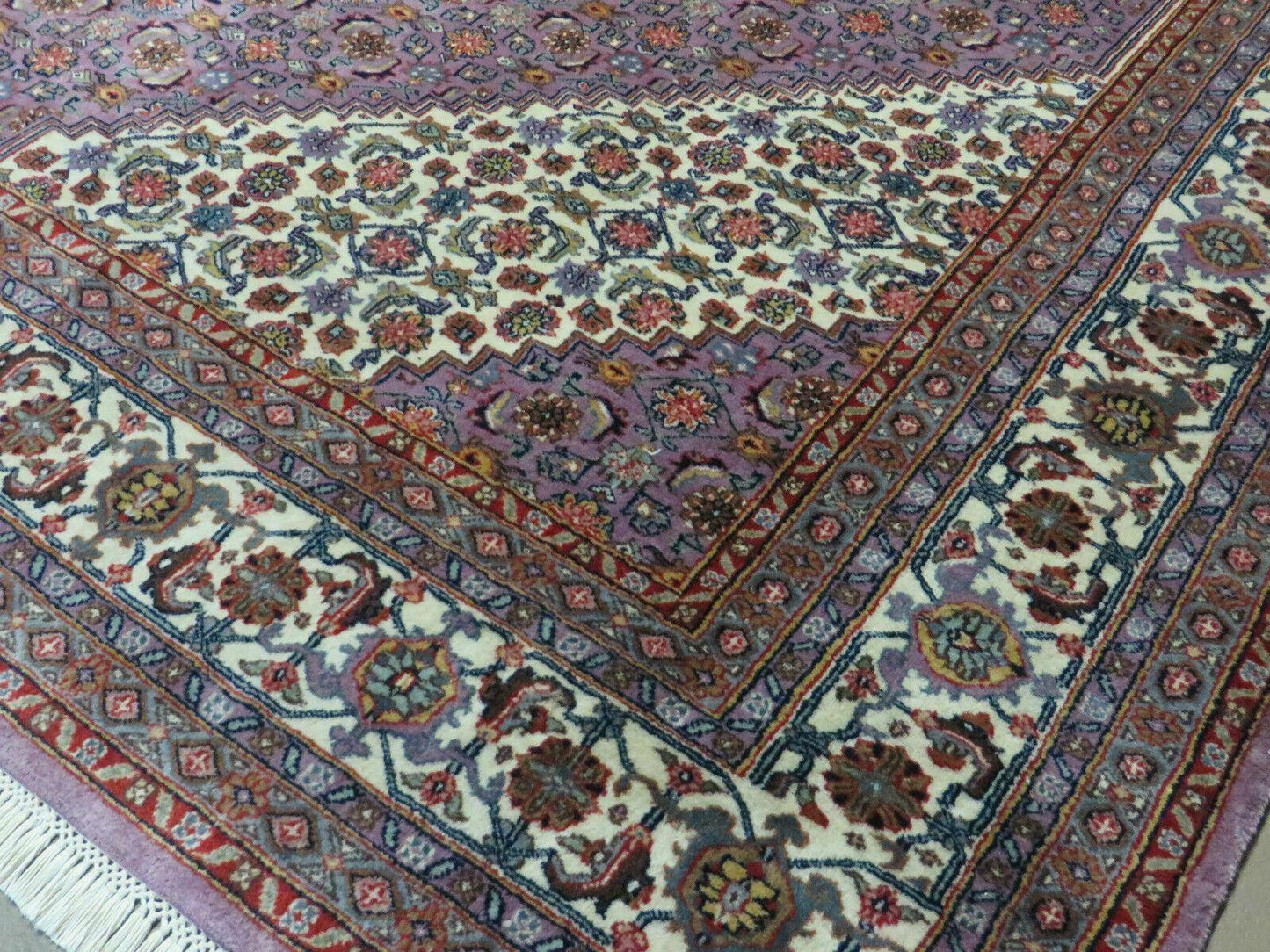 USED 8' X 10' Vintage Fine Handmade India Wool Rug Hand Knotted Carpet Detailed Nice