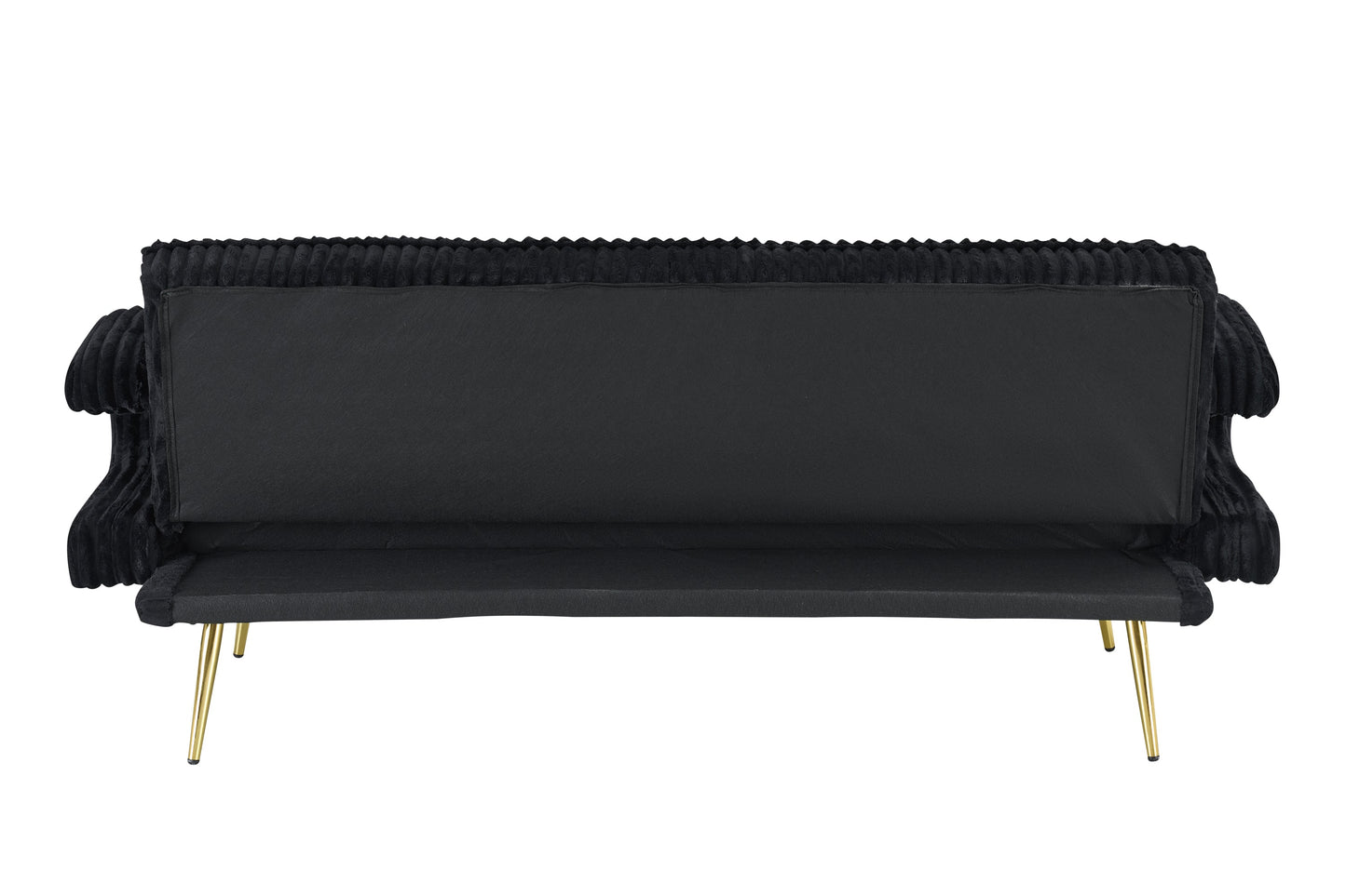 NEW 74.01 inch Straight Black Corduroy Sofa Bed Couch with Pillows