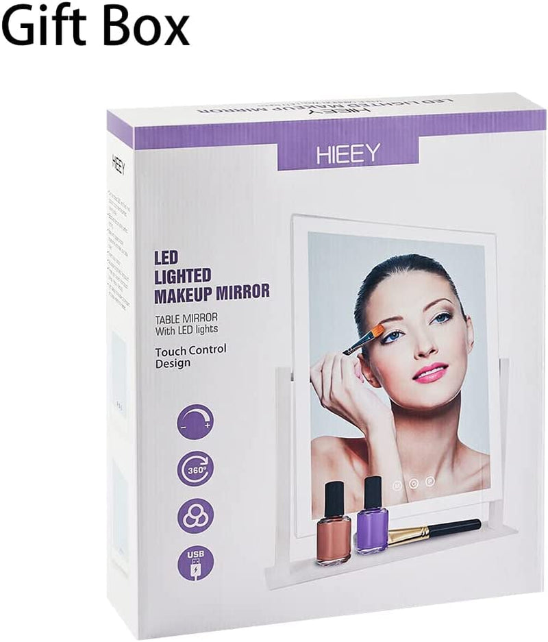 NEW 17In White Lighted Makeup Mirror 3 Color Lighting Modes And 5X Magnification