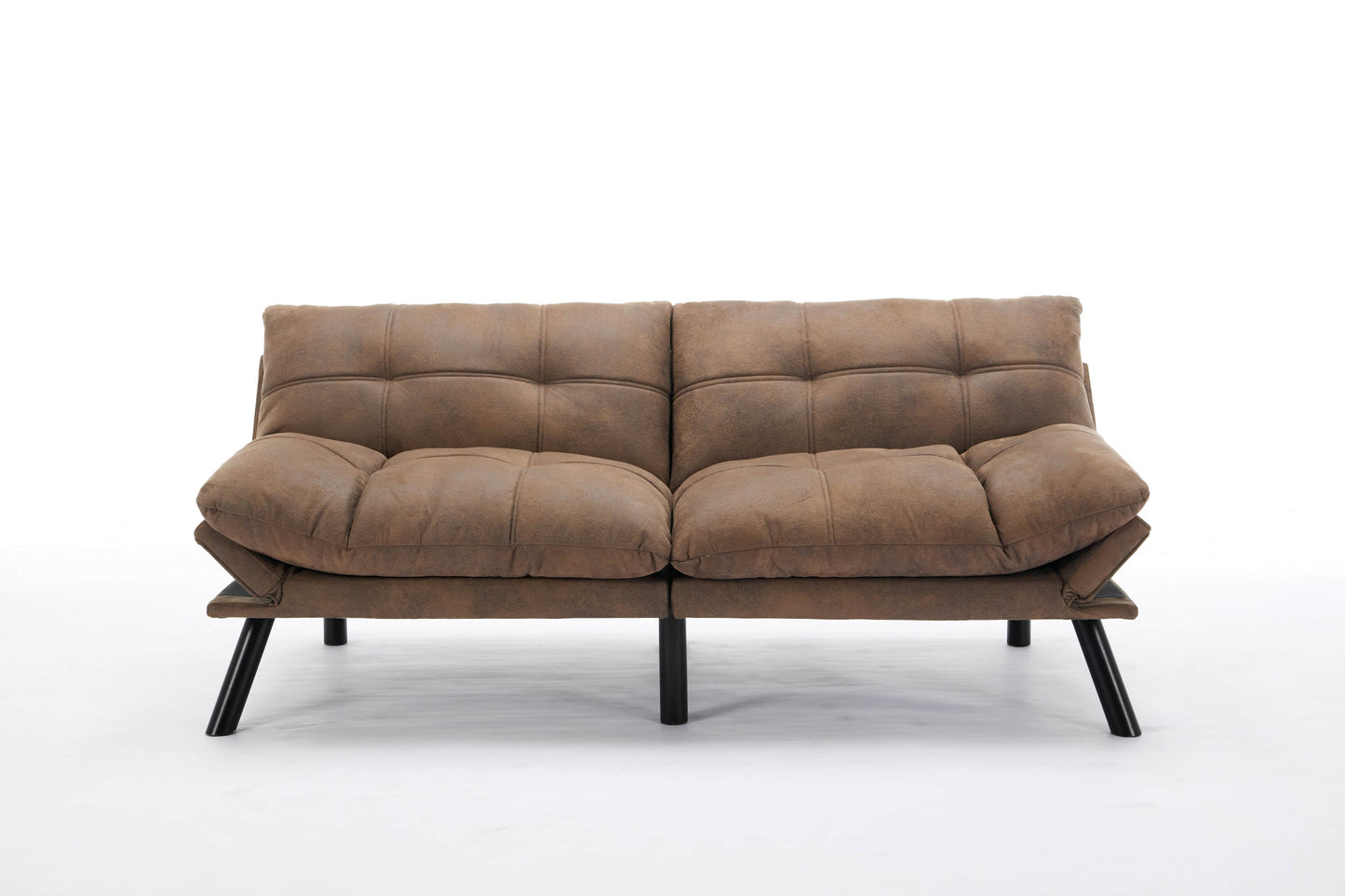 NEW Leatehr Feeling Brown Convertible Folding Modern sofa Bed