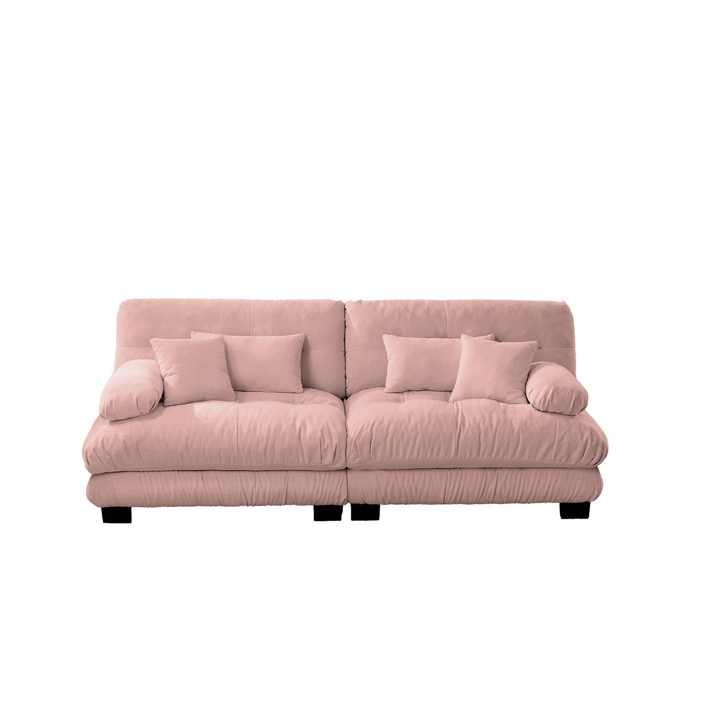 NEW Chenille Pink Cloud 2 Seater Sofa Couch with 2 Lumbar Pillows and 2 Throw Pillows