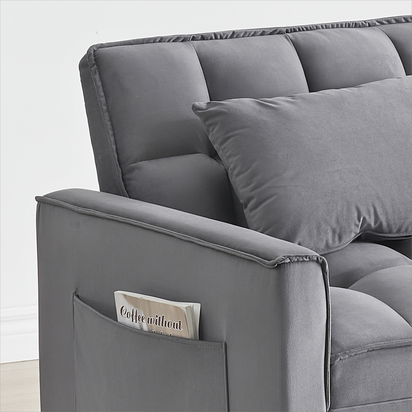 NEW Sofa bed chair 3 in 1 convertible, recliner, single recliner, suitable for small Spaces with adjustable back black  dark grey