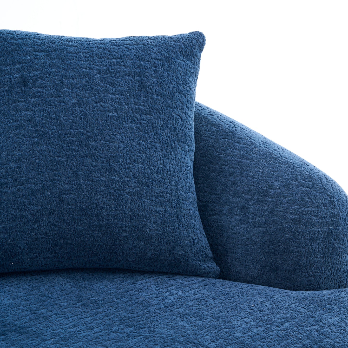 NEW Full Compression Sponge Navy Blue Modular Chenille L-Shape Sectional Sofa with High-Density Foam