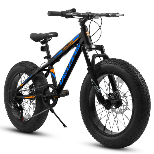 NEW V20235 20 Inch Fat Tire Bike Adult 7 Speed Mountain Bike, Dual Disc Brakes, High Carbon Steel Frame, Front Suspension, Mountain Buggy, City Commuter City Bike, Fat Tire Bike