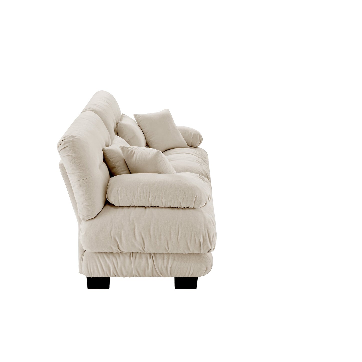 NEW Cloud Couch Chenille Light Coffee 2 Seat Sofa with 2 Lumbar and 2 Throw Pillows