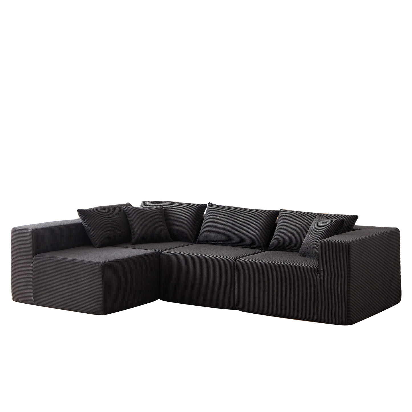 NEW 104-Inch Corduroy  Modular L Shaped Sectional Sofa,Luxury Floor Couch Set,Upholstered Indoor Furniture,Foam-Filled Compressed Sofa for Living Room,Bedroom,4 PC Free Combination