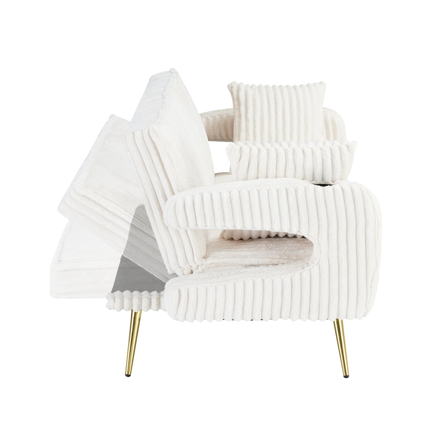 NEW Straight Corduroy Sofa Bed with Pillows