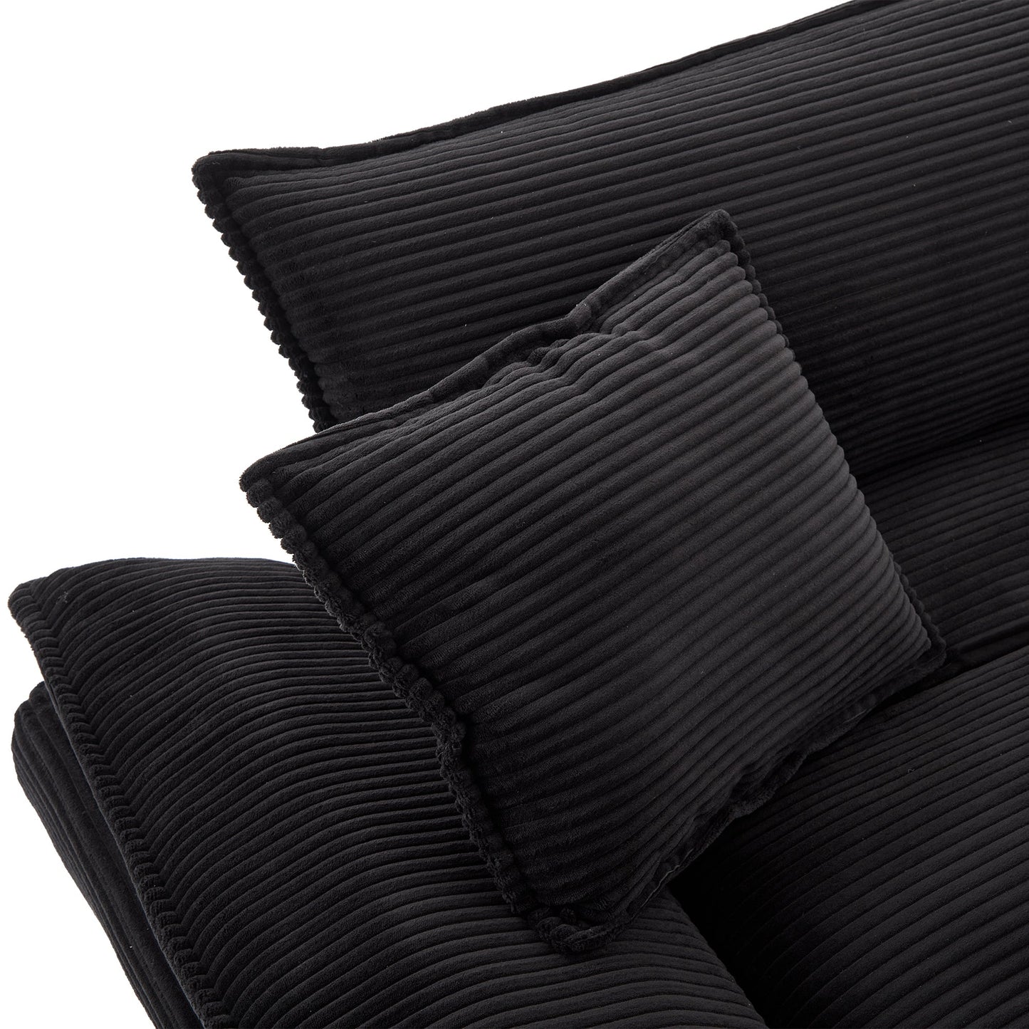 NEW Black Corduroy Sofa Sleeper Couch Loveseat Comfy Upholstered Deep Seat Sofa