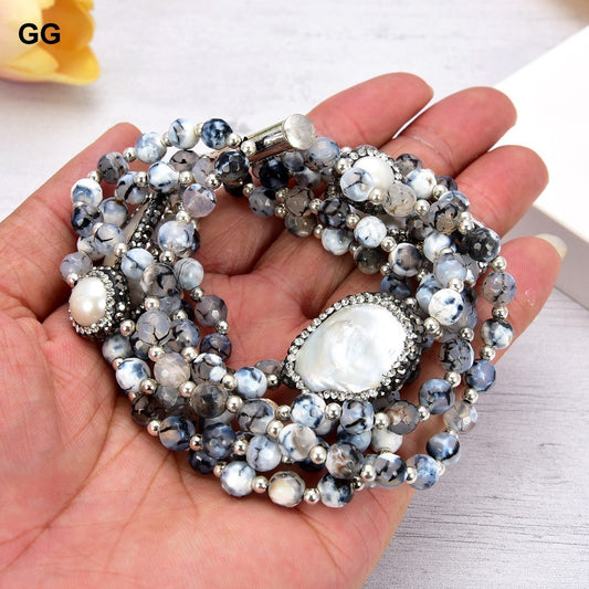 NEW Round Agate Stone Women's Bracelet