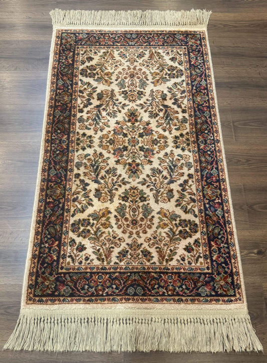 USED Karastan Rug 2x4, Ivory Sarouk #760, Vintage Wool Small Karastan Carpet, Original 700 Series, Discontinued