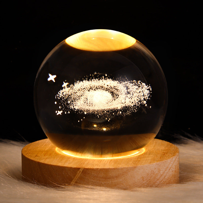 NEW LED Night Light Galaxy Crystal Ball Table Lamp 3D Planet Moon Lamp Bedroom Home Decor For Kids Party Children Birthday Gifts