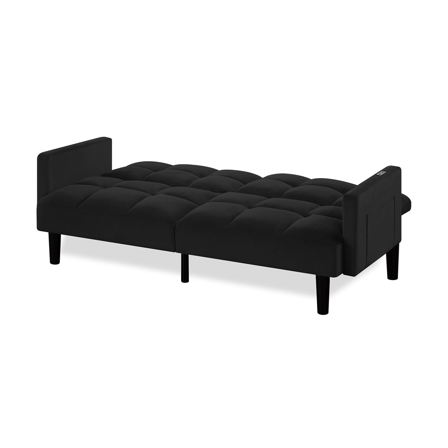 NEW Tufted Velvet Futon Couch Convertible Folding Sofa Bed