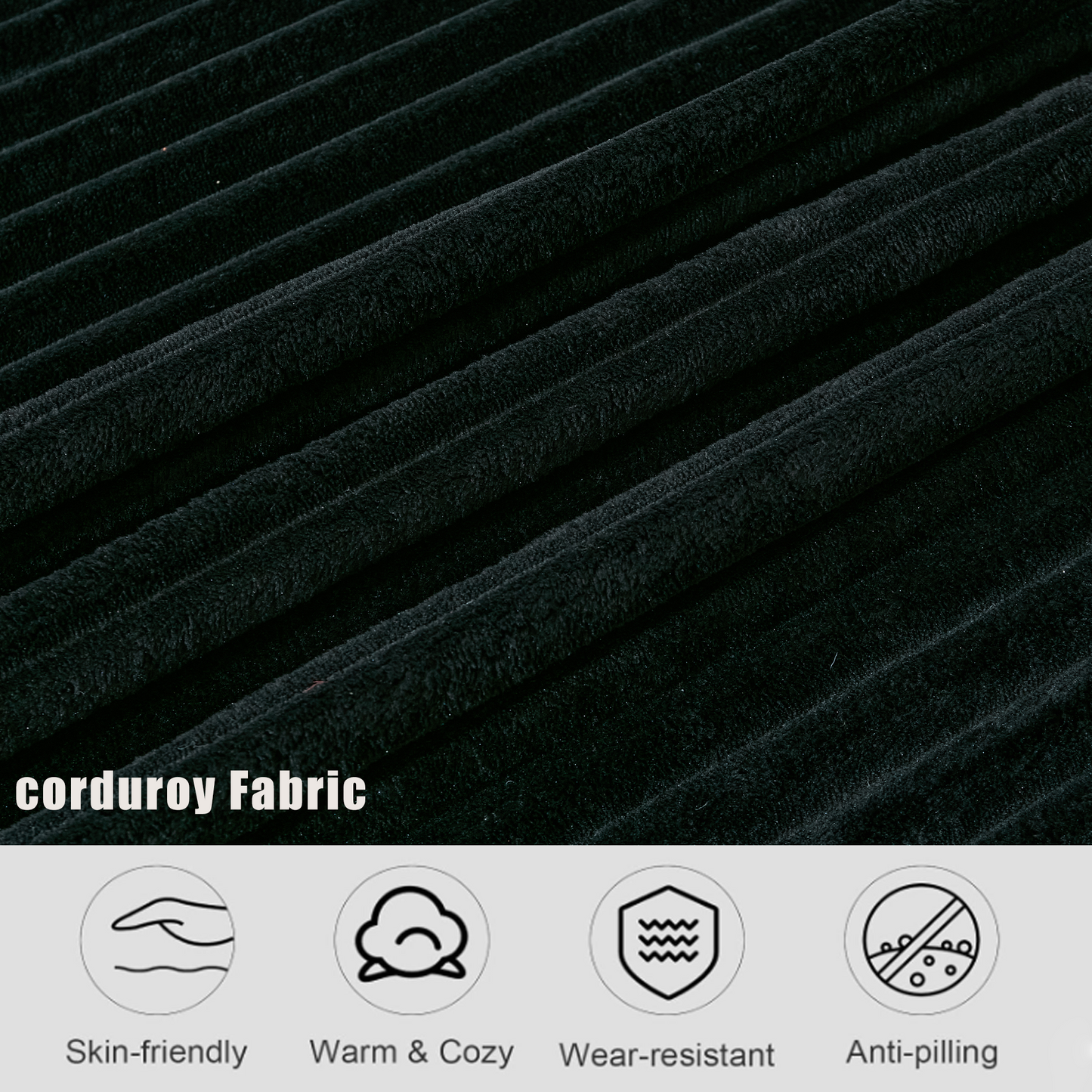 NEW 127''  Large Sectional Sofa ,Elegant Curved Design ,High-Resilience Foam ,Ten Back Cushions,L-Shape Left Sofa,No Assembly  Required , (Black-Soft Corduroy Fabric)