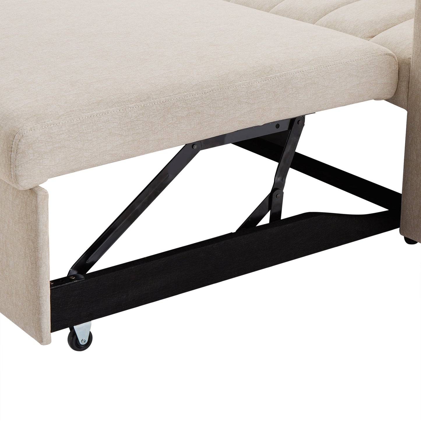 NEW Beige Bella Fabric Convertible Sofa Bed Loveseat