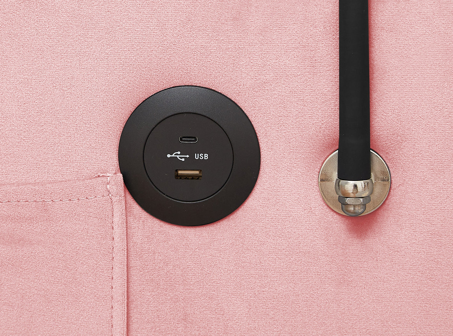 NEW 1 versatile foldable sofa bed in 3 lengths, modern sofa sofa sofa velvet pull-out bed, adjustable back and with USB port and ashtray and swivel phone stand (pink)