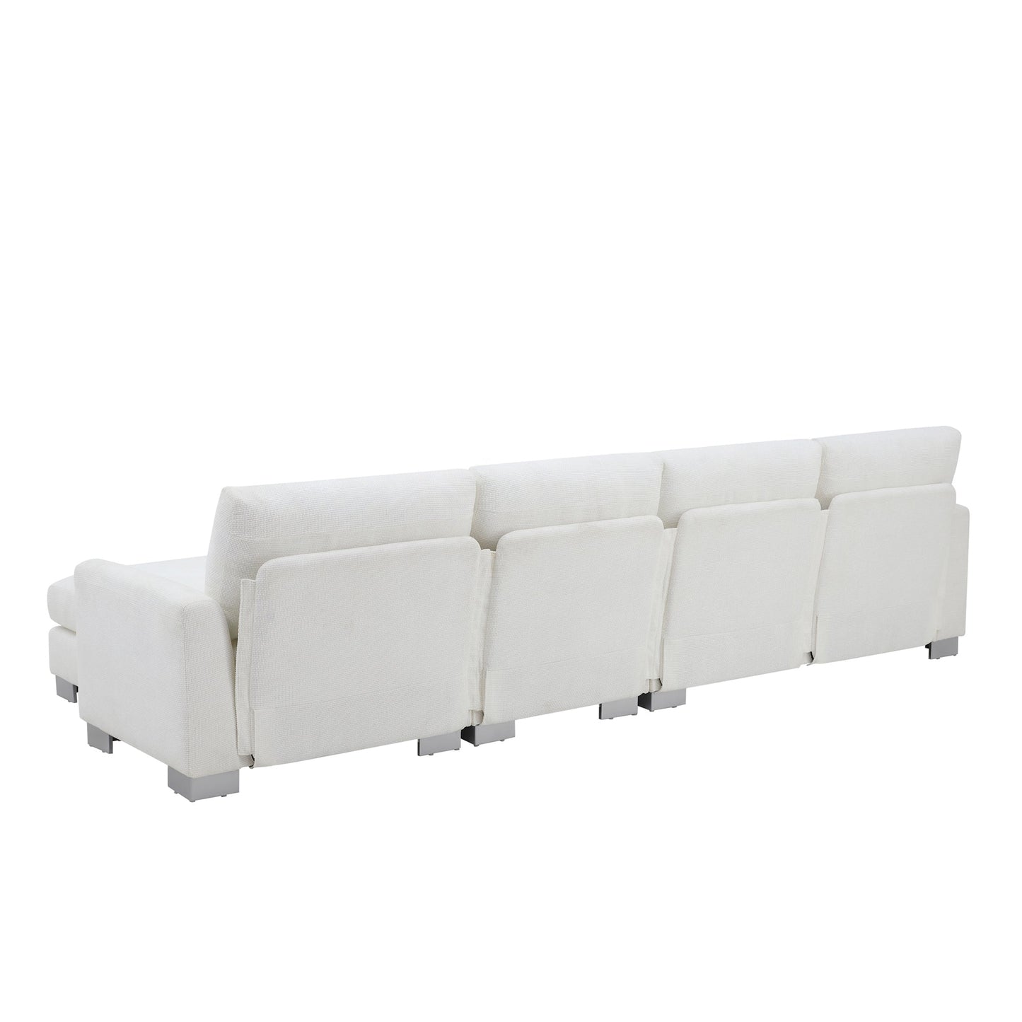NEW Chenille Upholstered Modern Oversized L-Shaped Sectional Sofa with Chaise and Pillows