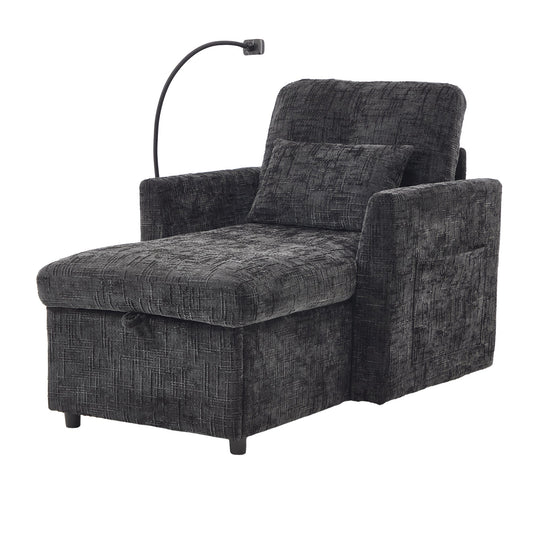 NEW Chenille Multifunctional Sofa Recliner with Storage Backrest and Cell Phone Bracket