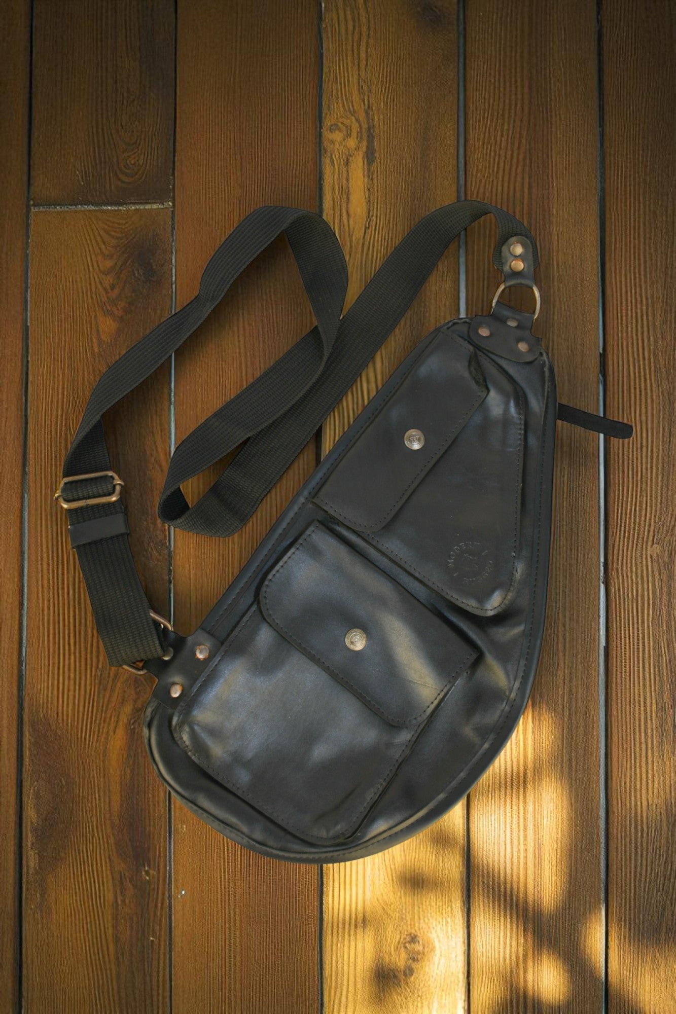 NEW Bovine Leather Slim Sling - Black