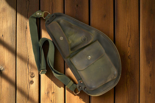 NEW Bovine Leather Slim Sling - Olive