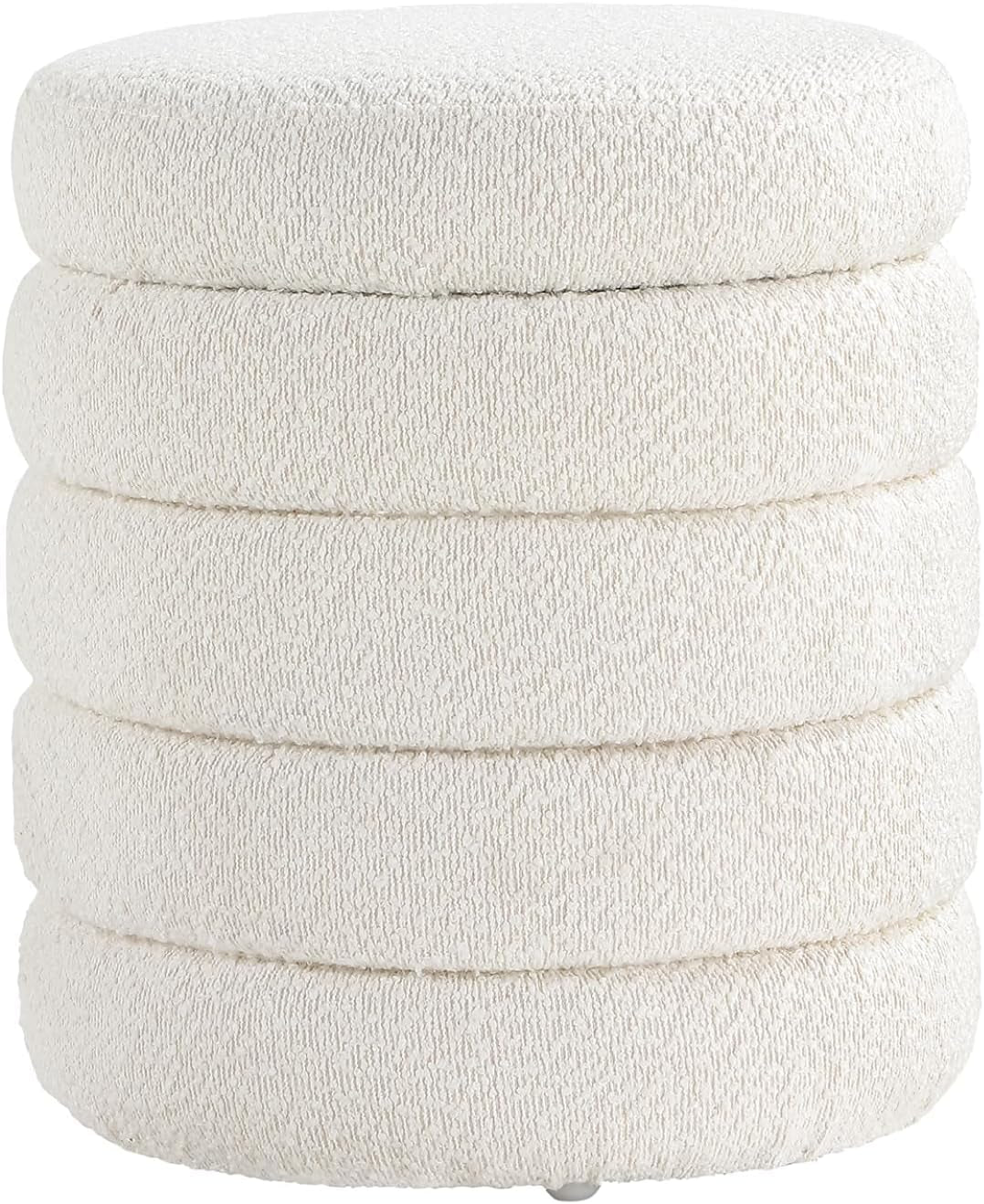 NEW Round Ottoman With Hidden Storage And Cushioned Top