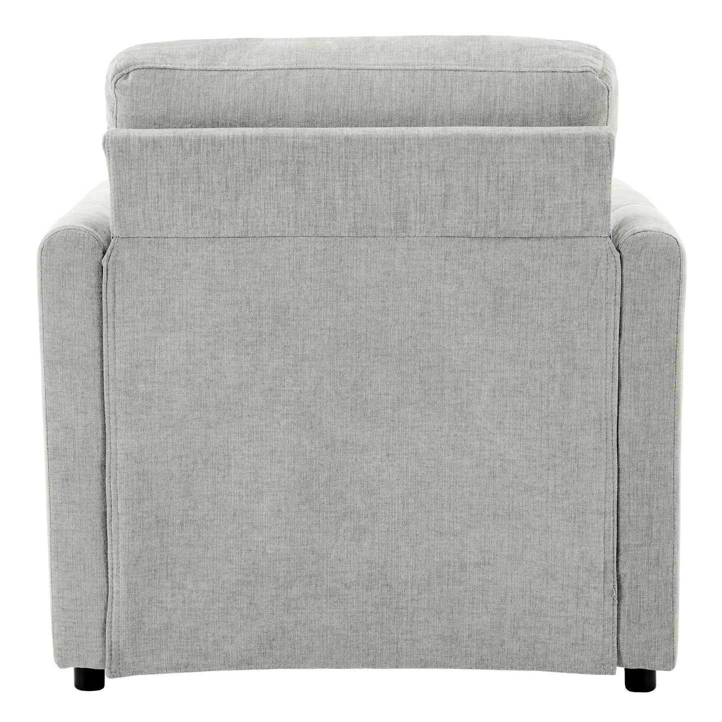 NEW Light Grey Chenille Cozy Upholstered Oversized Comfy Cloud Double Cushion Single Armchair Sofa