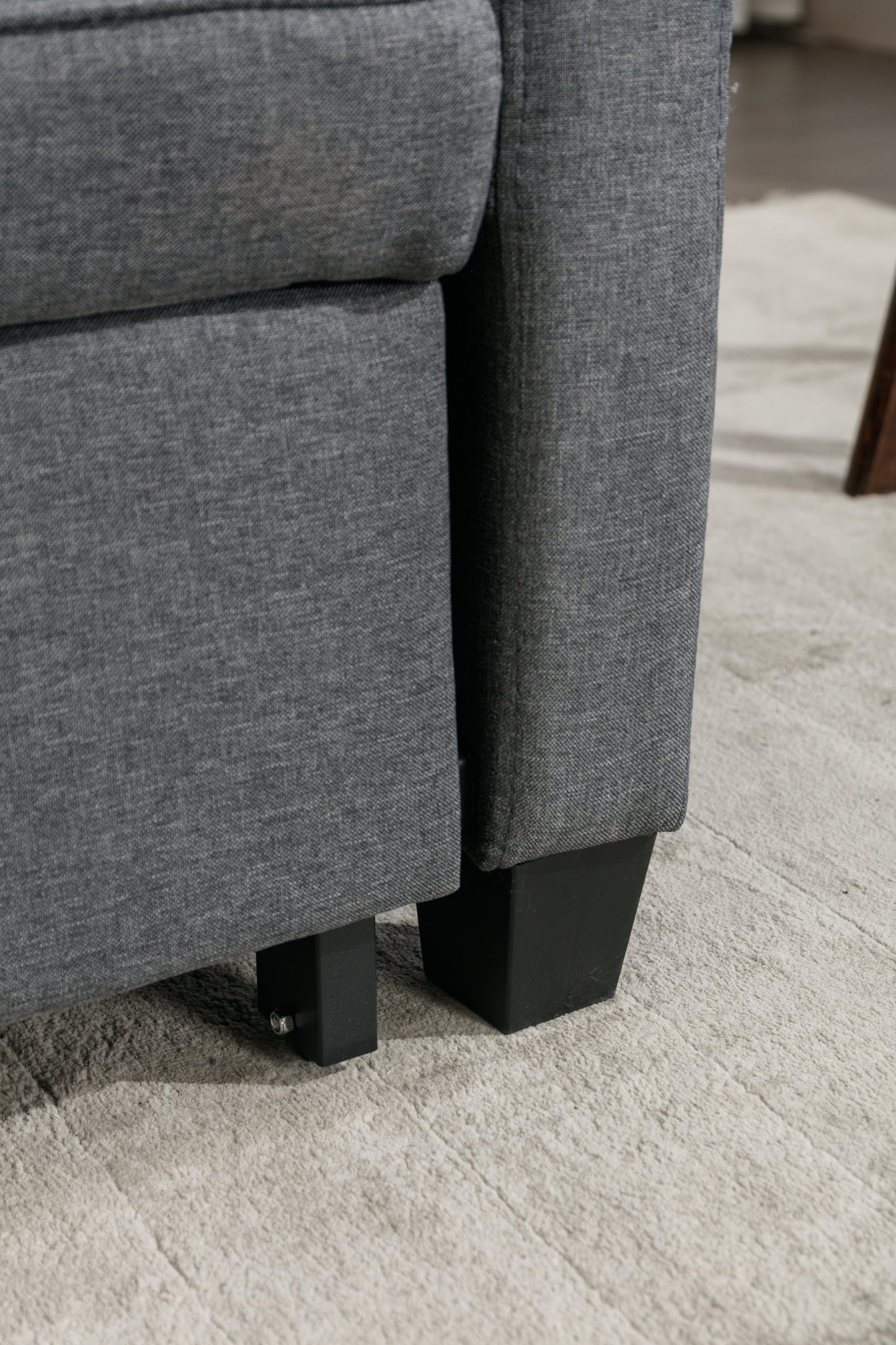 NEW Dark Grey Linen Futon Bed Convertible Chair 3-in-1 Pull Out Sleeper