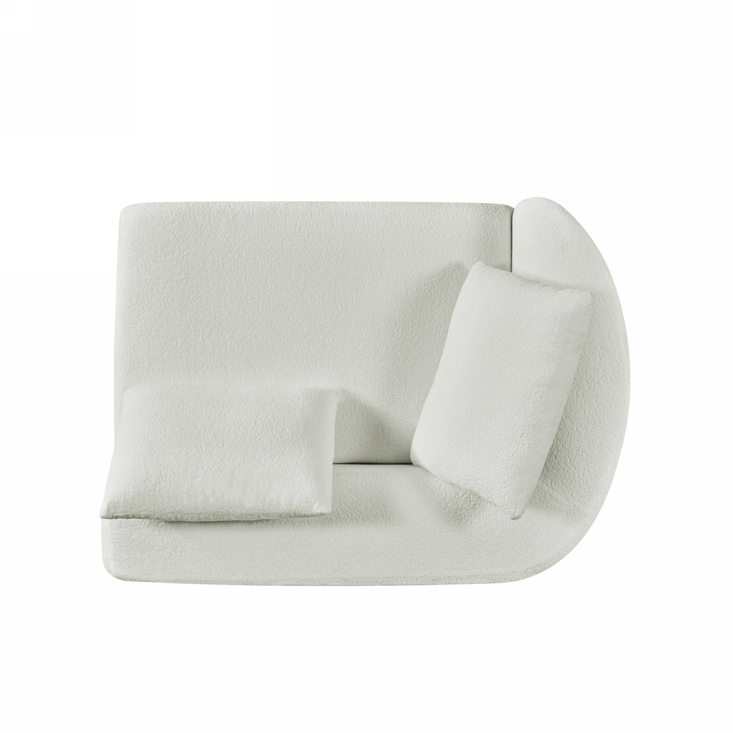 NEW 116' Modern Curved Sectional Sofa with High-Density Fully Compressed Sponge and Chaise Lounge, Pearl Upholstery, 2-Piece Set, Fully Assembled Right Hand Facing, Perfect for Living Room, Lounge