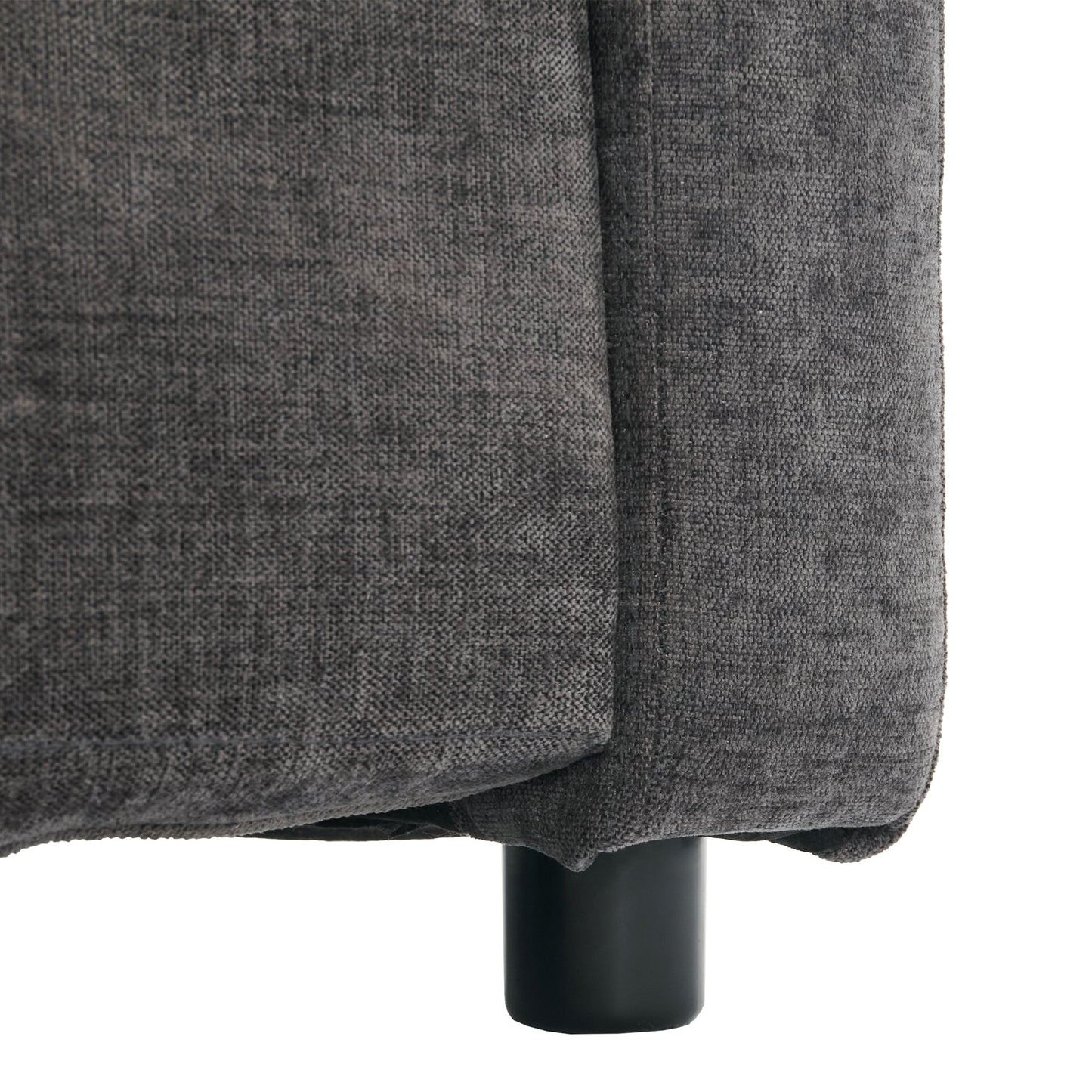 NEW Gray Premium Chenille Fabric Upholstered Rolled Arm Loveseat with Lumbar Pillow