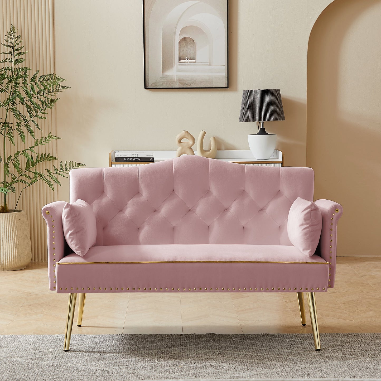 NEW Pink 2 Seater Loveseat Sofa Couch