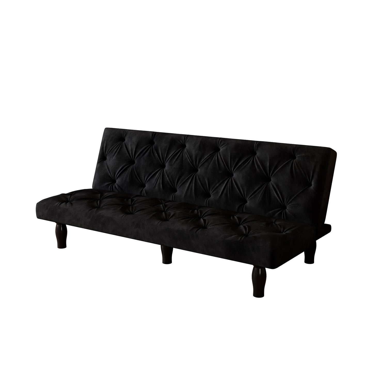 NEW Sofa-to-Bed Evolution: 66' Black Velvet Sofa Bed Transforms Seamlessly, Ideal for Family Living Rooms, Apartments, and Bedrooms