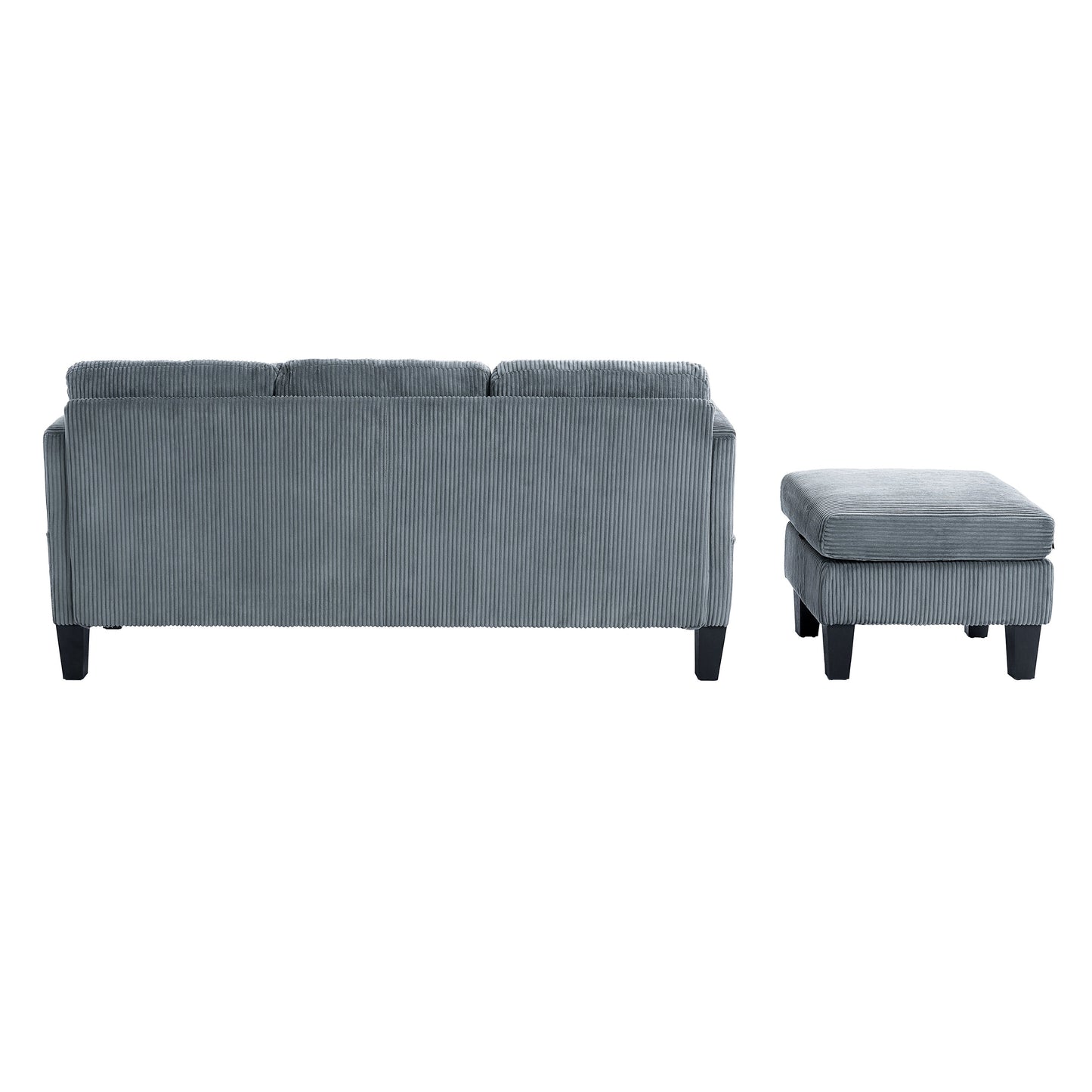 NEW Modern L-Shaped Sectional Sofa with Padded Cashmere Upholstery – Space-Saving Design for Living Rooms & Apartments, Easy Assembly, Grey