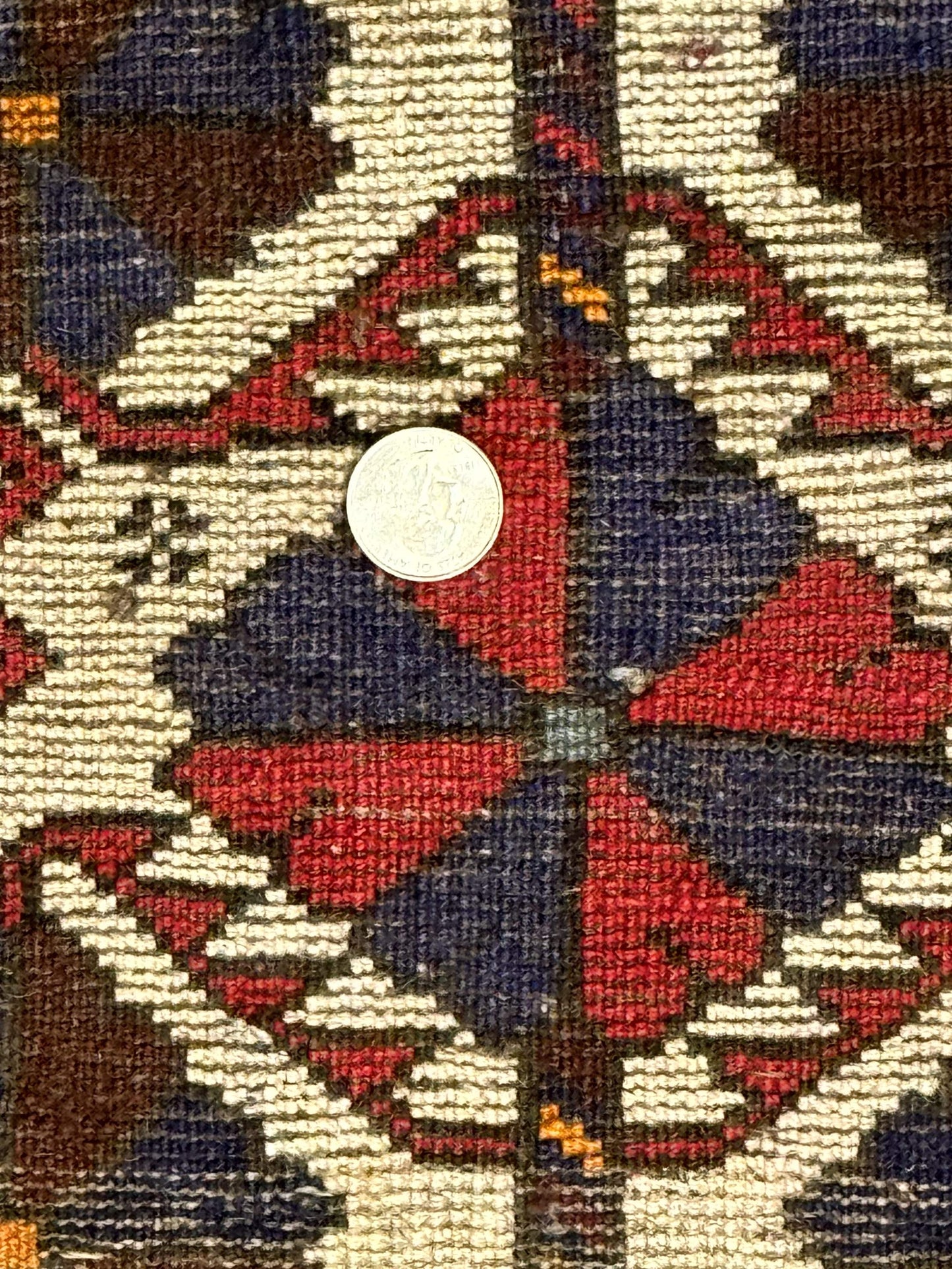 USED Small Persian Baluchi Tribal Rug, Tan, Handmade