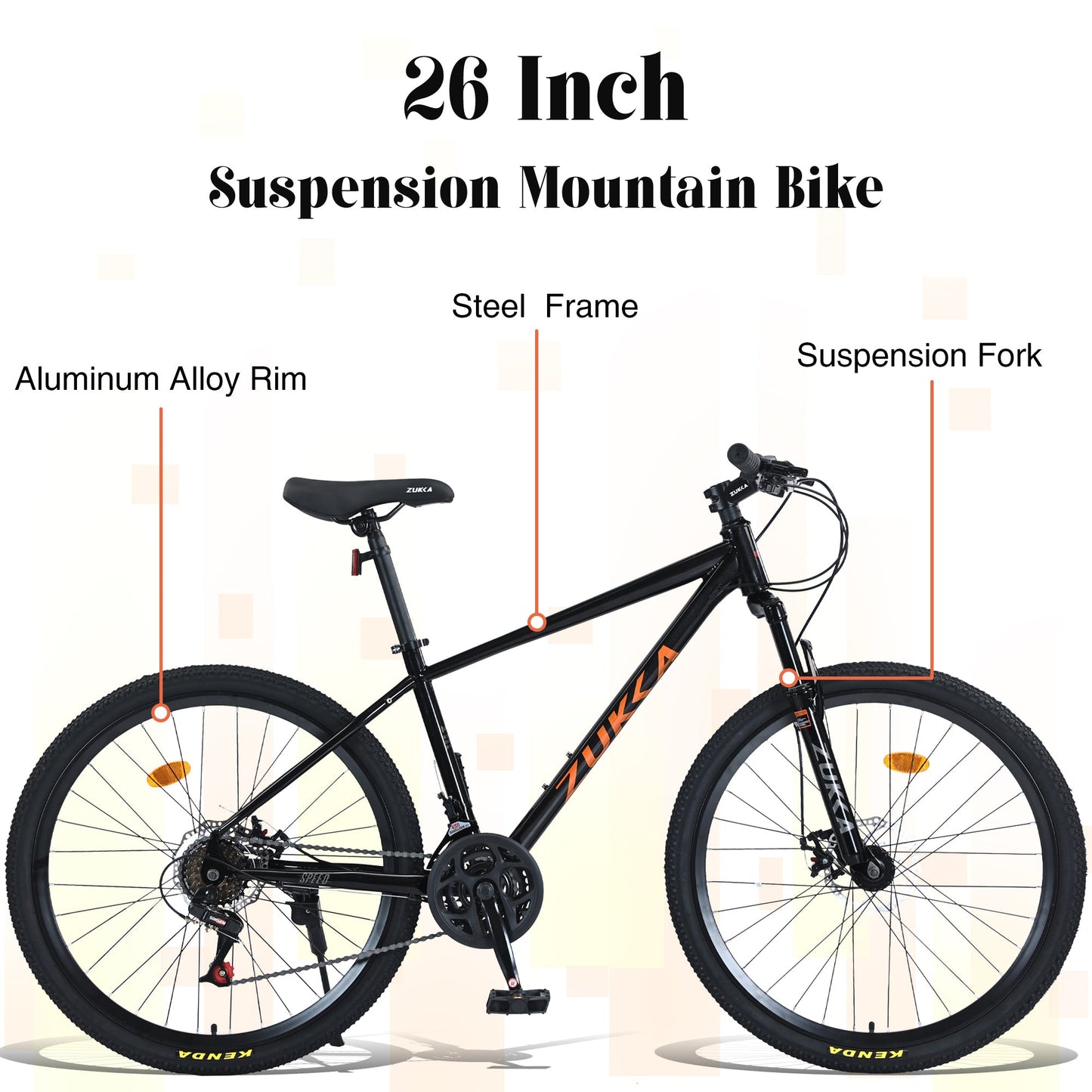 NEW Mountain Bike for Men and Women 26 inch 24 Speed Suspension Fork KENDA Tires