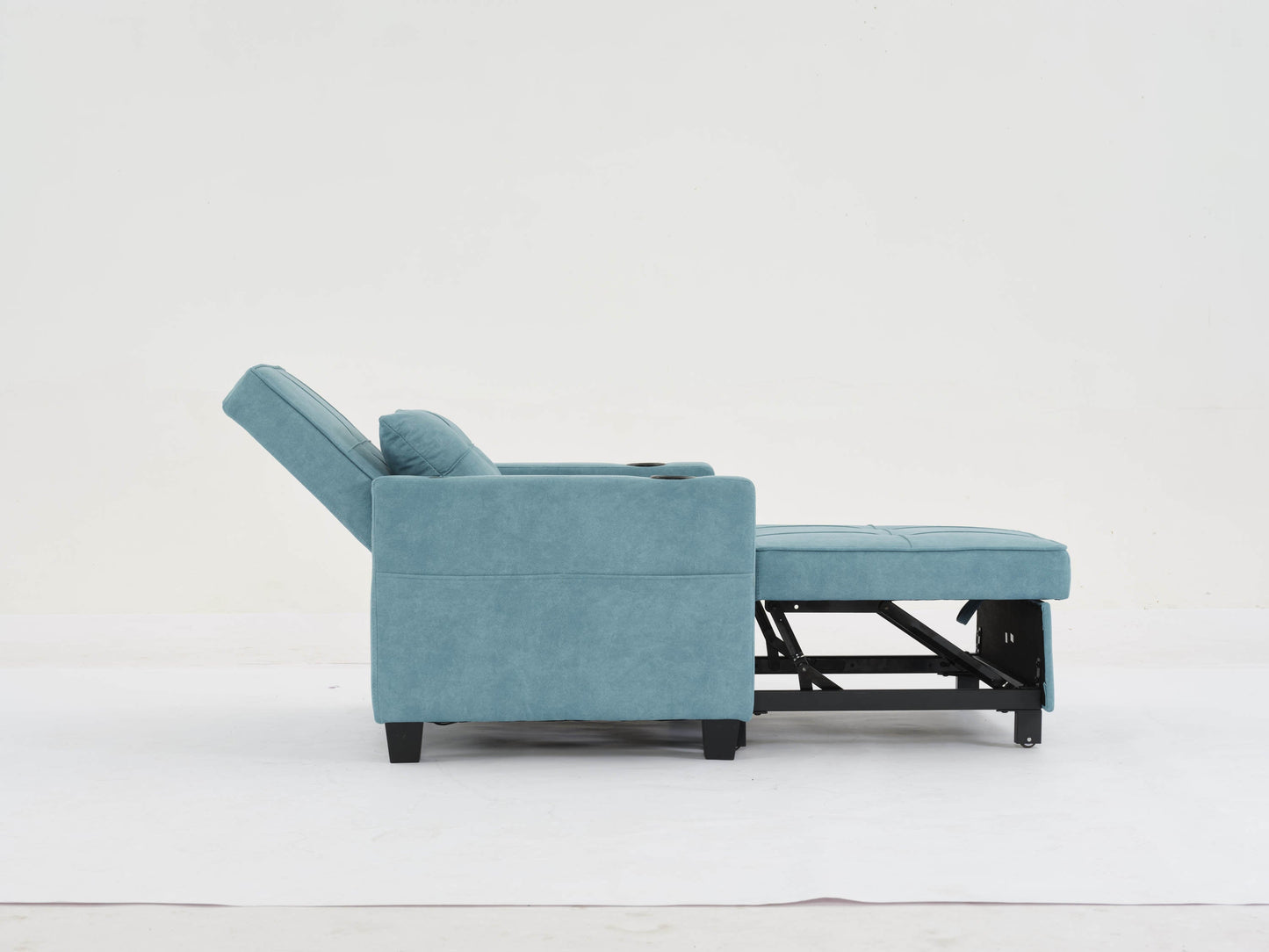 NEW Green Scratch Cloth Futon Chair Bed Convertible 3-in-1 Pull Out Sleeper Bed with USB Port